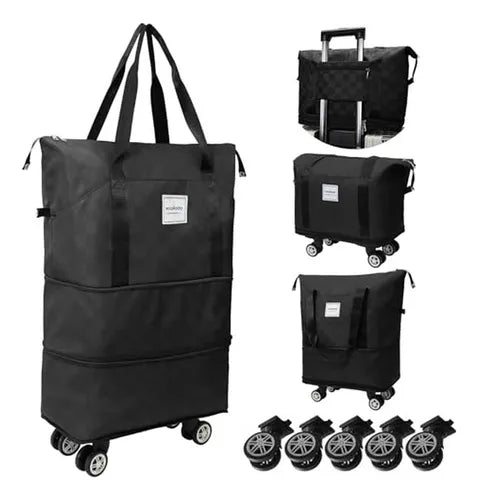 Bolso expandible de 3 niveles con ruedas